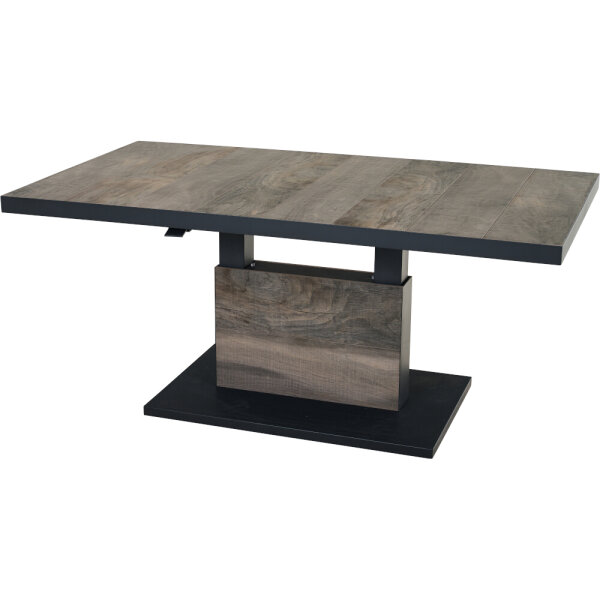 Talina Lift-Tisch 160cm x 90cm, wash-grey Gestell aus Aluminium in matt anthrazit, Tischplatte aus Keramik in washed grey