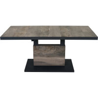 Talina Lift-Tisch 160cm x 90cm, wash-grey Gestell aus Aluminium in matt anthrazit, Tischplatte aus Keramik in washed grey