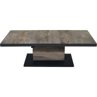 Talina Lift-Tisch 160cm x 90cm, wash-grey Gestell aus Aluminium in matt anthrazit, Tischplatte aus Keramik in washed grey