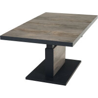 Talina Lift-Tisch 160cm x 90cm, wash-grey Gestell aus Aluminium in matt anthrazit, Tischplatte aus Keramik in washed grey