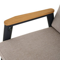 Cortina Move Sessel, natur Alu, Rope, Armlehnen Teak