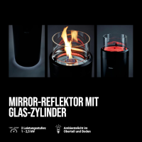Terrassenfeuer NOVA M black / silver 50mbar inkl. Tischablage
