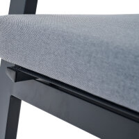 Valencia Comfort Plus Sessel matt anthrazit / Aluminium / Ranotex dunkelgrau / inkl. Kissen