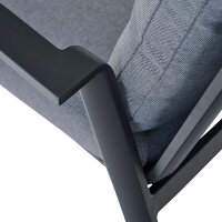 Valencia Comfort Plus Sessel matt anthrazit / Aluminium / Ranotex dunkelgrau / inkl. Kissen