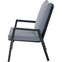 Valencia Comfort Plus Sessel matt anthrazit / Aluminium / Ranotex dunkelgrau / inkl. Kissen