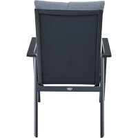 Valencia Comfort Plus Sessel matt anthrazit / Aluminium / Ranotex dunkelgrau / inkl. Kissen