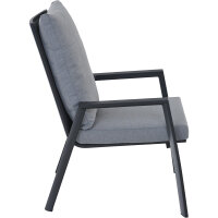 Valencia Comfort Plus Sessel matt anthrazit / Aluminium / Ranotex dunkelgrau / inkl. Kissen