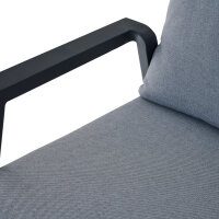 Valencia Comfort Plus Sessel matt anthrazit / Aluminium / Ranotex dunkelgrau / inkl. Kissen
