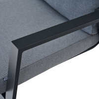Valencia Comfort Plus Sessel matt anthrazit / Aluminium / Ranotex dunkelgrau / inkl. Kissen