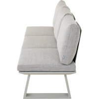 Repton Bank 3er / seidengrau, taupe / Aluminium / inkl. Kissen