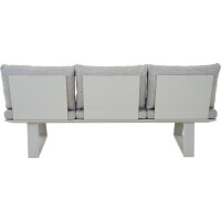 Repton Bank 3er / seidengrau, taupe / Aluminium / inkl. Kissen