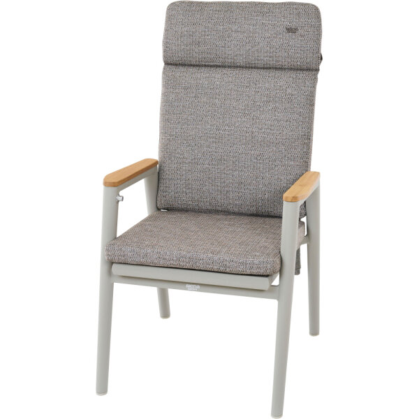 Cortina Move Sessel grau/taupe, Aluminium, Rope, Teak, inkl. Kissen