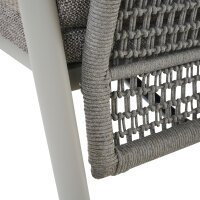 Cortina Move Sessel grau/taupe, Aluminium, Rope, Teak, inkl. Kissen