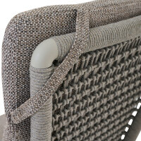 Cortina Move Sessel grau/taupe, Aluminium, Rope, Teak, inkl. Kissen