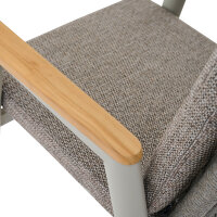 Cortina Move Sessel grau/taupe, Aluminium, Rope, Teak, inkl. Kissen