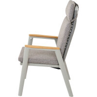 Cortina Move Sessel grau/taupe, Aluminium, Rope, Teak, inkl. Kissen