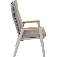 Cortina Move Sessel grau/taupe, Aluminium, Rope, Teak, inkl. Kissen