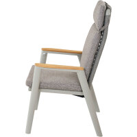 Cortina Move Sessel grau/taupe, Aluminium, Rope, Teak, inkl. Kissen