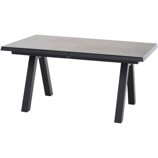 Tirana Ausziehtisch 160/200cm, anthrazit / hell-beton, Aluminium