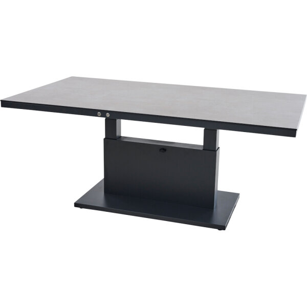Talina e-Lifttisch 180cm x 95cm, Aluminium anthrazit, HPL beton, ohne Akku+Netzteil