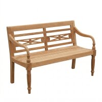 Teakholz Gartenbank LINGGA Rustic 2 Sitzer 130cm