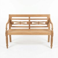 Teakholz Gartenbank LINGGA Rustic 2 Sitzer 130cm