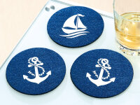 Untersetzer rund „Anker/Schiff“ 2er Set