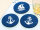 Untersetzer rund „Anker/Schiff“ 2er Set