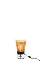 Tischlampe Nina, Jute, Schwarz/Beige E27