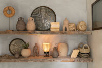 Tischlampe Nina, Jute, Schwarz/Beige E27
