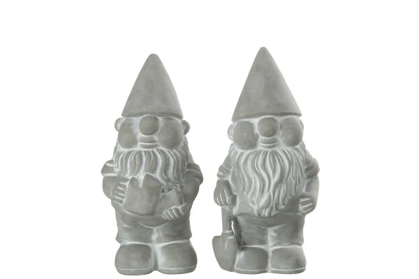 Zwerg Zement Grau Large, 2er Set