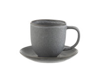 Tasse & Untertasse Louise aus Keramik, Grau