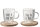 Tasse & Untertasse mit Text Glas/Holz 2er Set