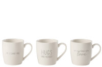 Tasse Liebe Keramik Silber 3er Set