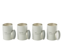 Duftkerze Quote, Englisch, Weiß, 55 Stunden, 4er Set