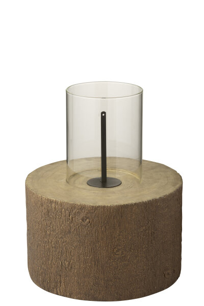 Feuerstelle Baumstamm, Rund, Braun, Ethanol, Large