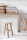 Hocker / Beistelltisch Rund, Holz, Weiß (White Wash)