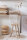 Hocker / Beistelltisch Rund, Holz, Weiß (White Wash)