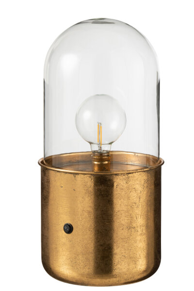 Tischlampe Antik, Led,  Glas / Zink,Gold,Large