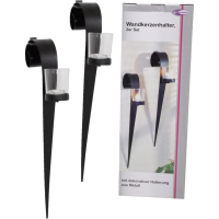 Wandkerzenhalter, 2er Set, aus Metall, Glas