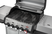 Monroe Pro 3 SIKR Turbo mit 3 Brennern, Hochleistungshitzezone, Rückwandbrenner, Seitenablage, gusseiserner Rost