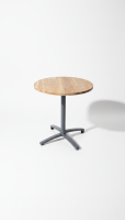 Teakholz Tisch mit Alu Tischgestell, Indoor, klappbar, Rund 70cm, handgefertigt