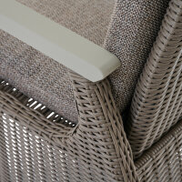 CORIDO Move Sessel matt seidengrau/taupe Gestell Aluminium, Gardino®-Geflecht, inkl. Auflage
