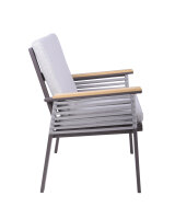Stuhl DENIA, dunkelbraun, Aluminium, Non-Wood,...