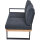 BARI Dining-Set 2-teilig Aluminium, teaklook, inkl. Kissen