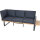 BARI Dining-Set 2-teilig Aluminium, teaklook, inkl. Kissen
