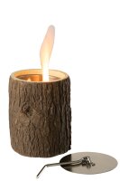 Brasero Feuerstelle Trunk Rund Zement Dunkelbraun