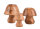 Deko Pilz Set SETA, 3 teilig, Teak Holz natur
