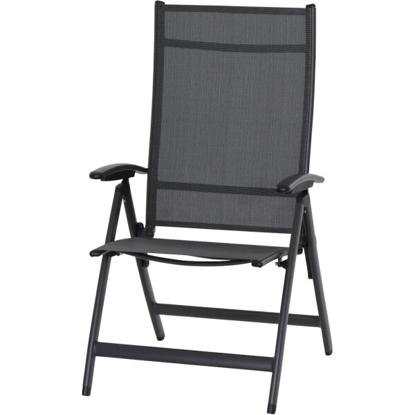 SAVINA XL Klappsessel matt anthrazitaus Aluminium Ranotex Bezug