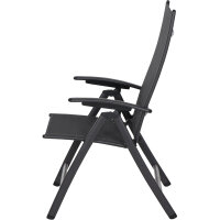 SAVINA XL Klappsessel matt anthrazitaus Aluminium Ranotex Bezug